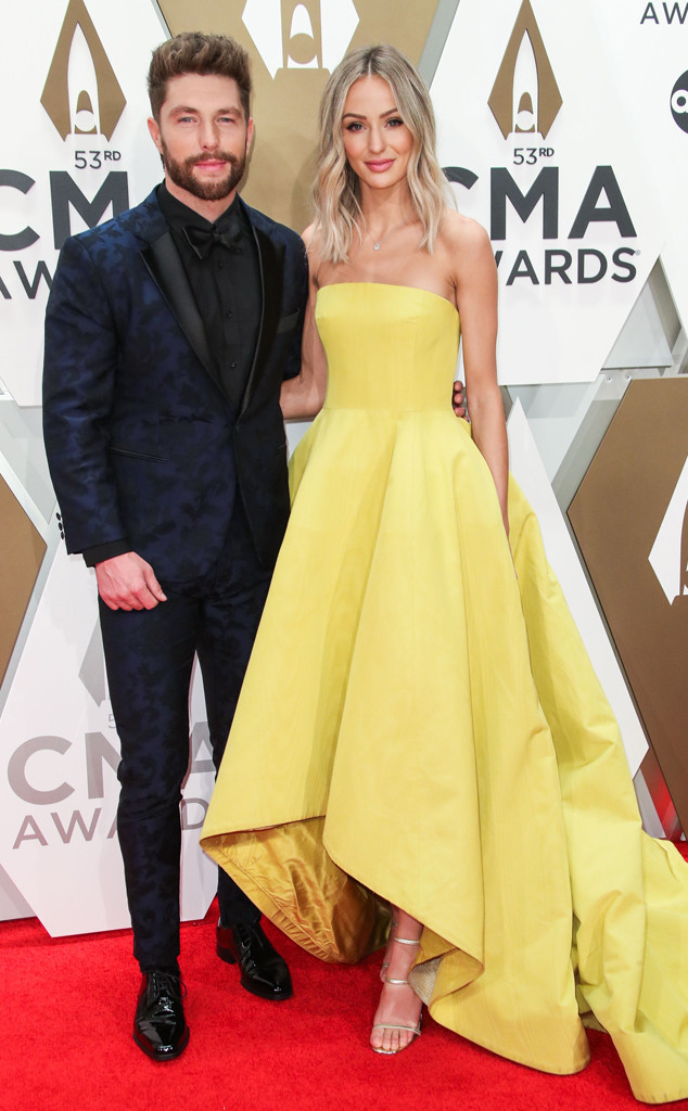 Chris Lane, Lauren Bushnell, 2019 CMA Awards, Red Carpet Fashion, Couples